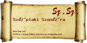 Széplaki Szonóra névjegykártya
